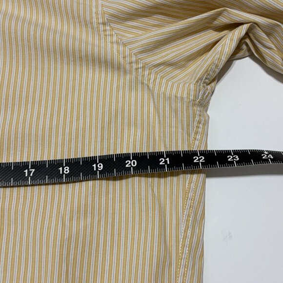 Banana Republic Classic Long Sleeve Shirt Yellow Striped Mens Size Large MOP - Picture 5 of 9